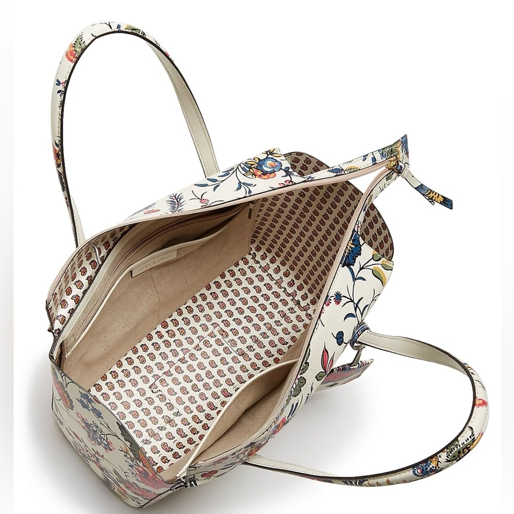 NWT Tory Burch Parker Floral Leather Tote - Picture 4 of 12